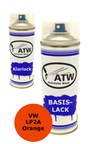 Autolack für VW LP2A Orange+400ml Klarlack Set